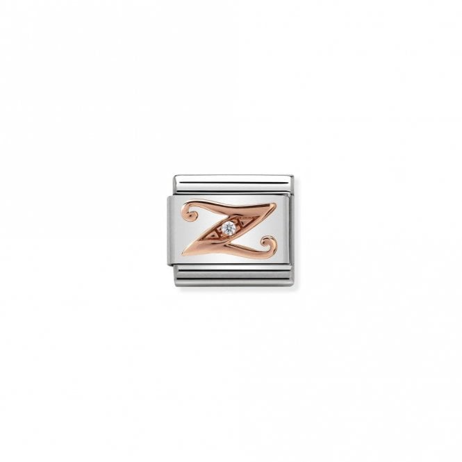 Classic Rose Gold CZ Z Letter Charms