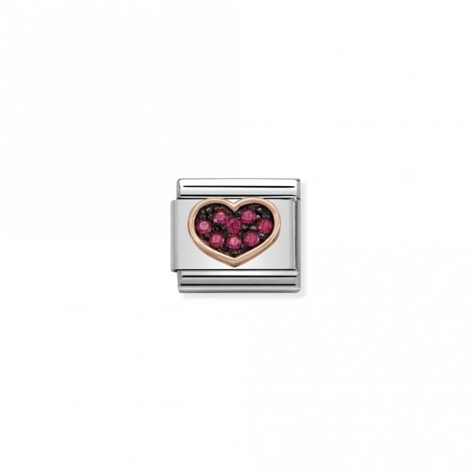 Classic Rose Gold CZ Heart Red Black Rhodium Love & Hearts Charms
