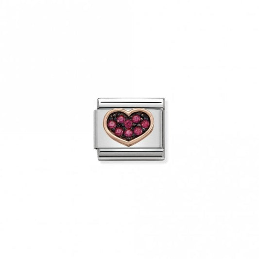 Classic Rose Gold CZ Heart Red Black Rhodium Love & Hearts Charms