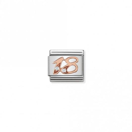 Nomination Classic Rose Gold CZ 18 Number Charm