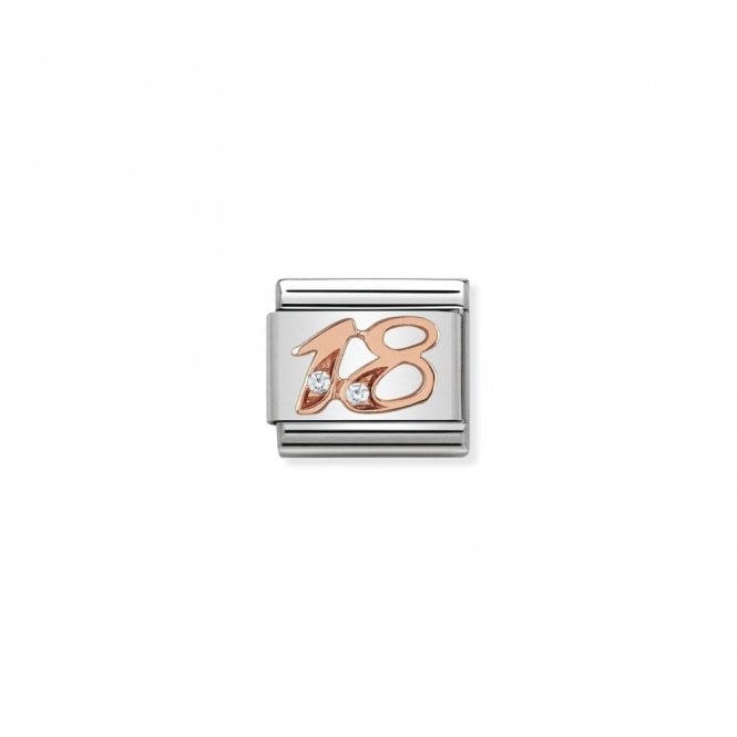 Classic Rose Gold CZ 18 Number Charms