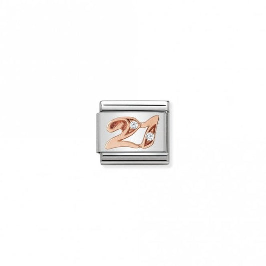 Nomination Classic Rose Gold CZ 21 Number Charm