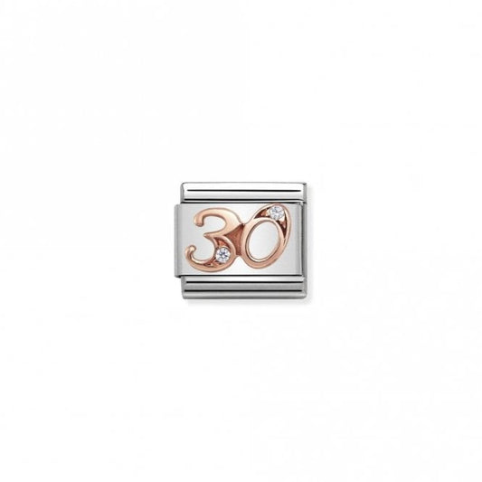 Classic Rose Gold CZ 30 Number Charms