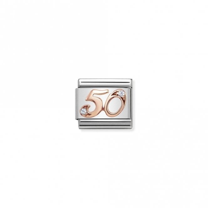 Classic Rose Gold CZ 50 Number Charms