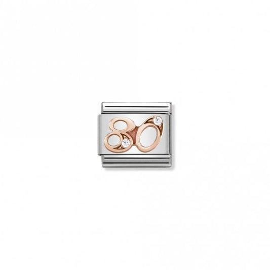 Classic Rose Gold CZ 80 Number Charms