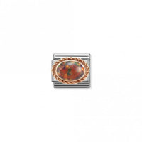 Classic Rose Gold Rich Red Opal Stone Sparkly Charms