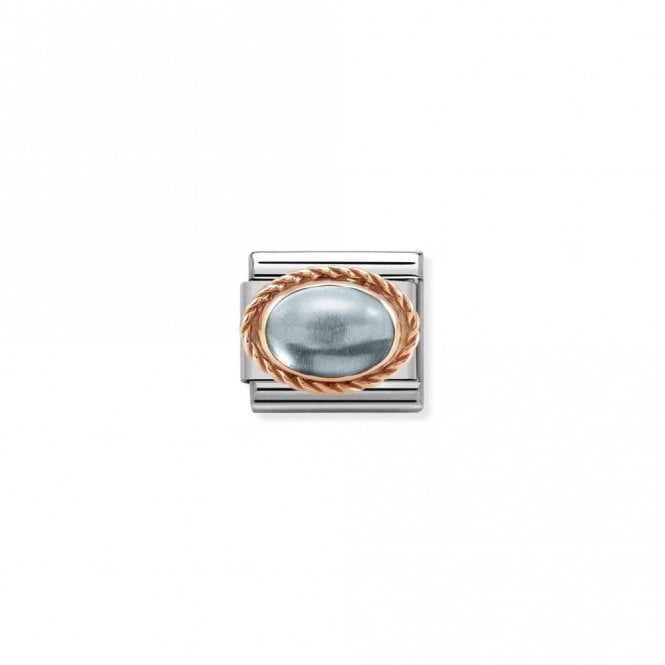 Classic Rose Gold Rich Blue Topaz Stone Sparkly Charms