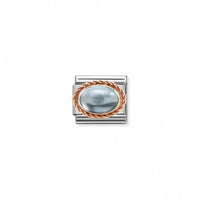 Classic Rose Gold Rich Blue Topaz Stone Sparkly Charms