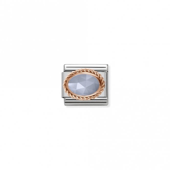 Classic Rose Gold Rich Bandaged Agate Stone Sparkly Charms