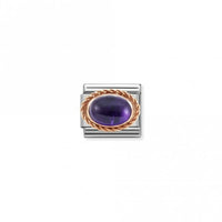 Classic Rose Gold Rich Amethyst Stone Sparkly Charms