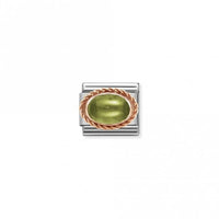 Classic Rose Gold Rich Peridot Stone Sparkly Charms