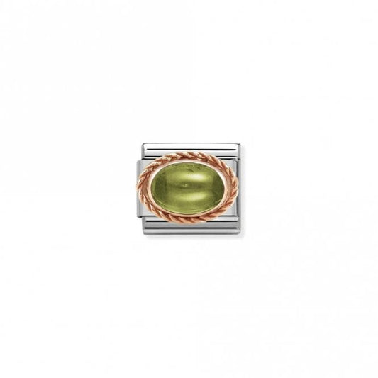 Classic Rose Gold Rich Peridot Stone Sparkly Charms
