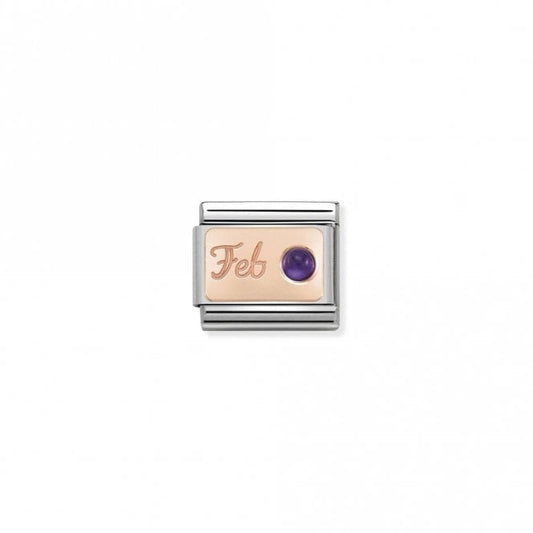 Classic Rose Gold February Amethyst Birthday & Birthstones Charms