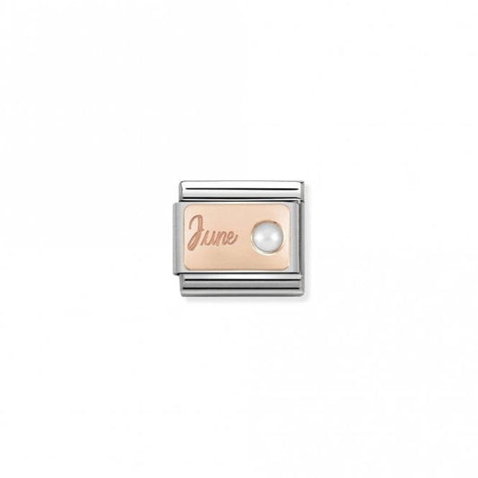 Nomination Classic Rose Gold June White Pearl Birthday & Birthstones Charm