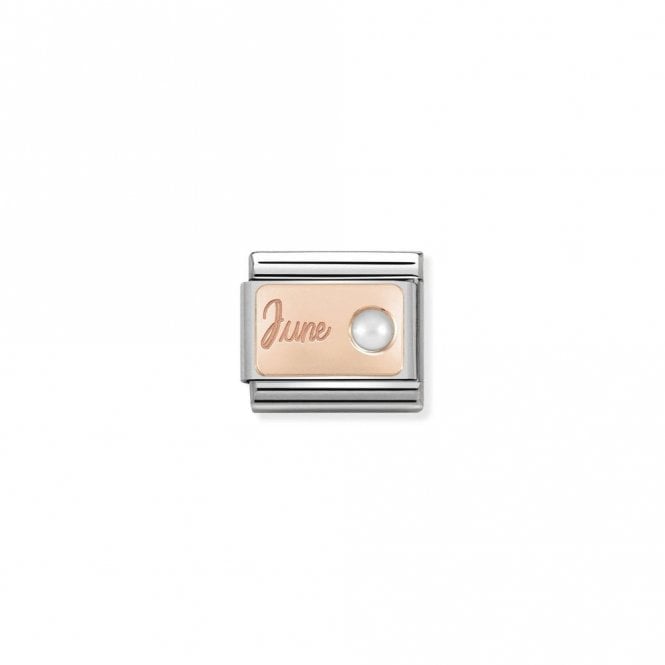 Classic Rose Gold June White Pearl Birthday & Birthstones Charms