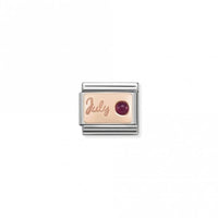 Classic Rose Gold July Ruby Birthday & Birthstones Charms