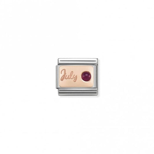 Classic Rose Gold July Ruby Birthday & Birthstones Charms