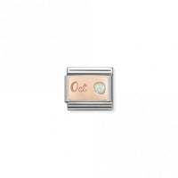 Classic Rose Gold October White Opal Birthday & Birthstones Charms
