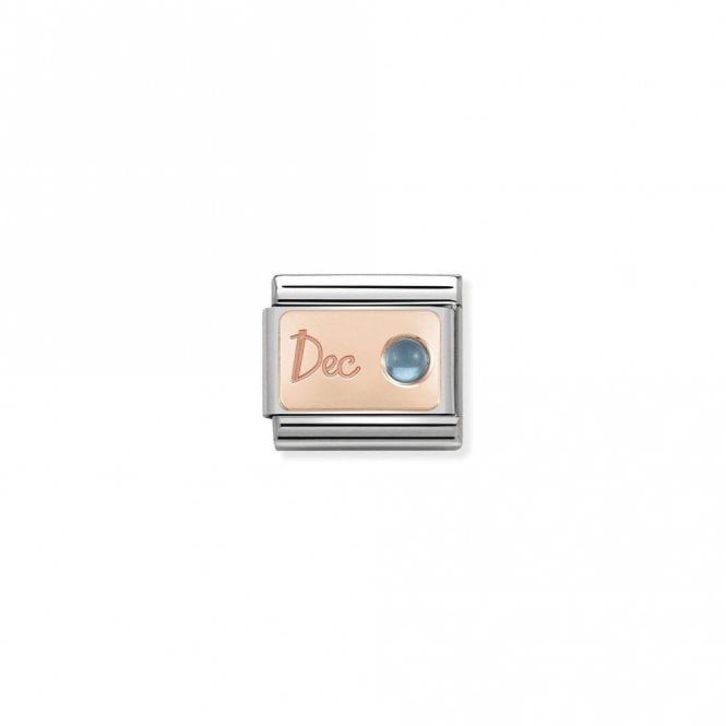 Classic Rose Gold December Light Blue Topaz Birthday & Birthstones Charms