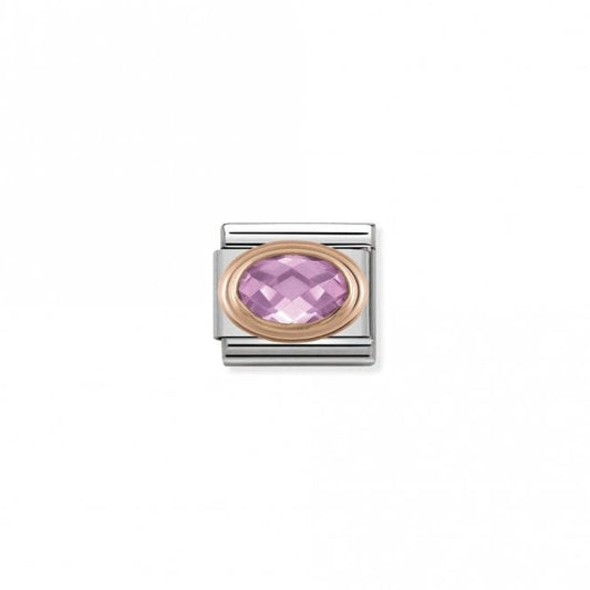 Classic Rose Gold CZ Facetted Pink Stone Sparkly Charms