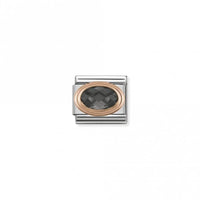 Classic Rose Gold CZ Facetted Black Stone Sparkly Charms