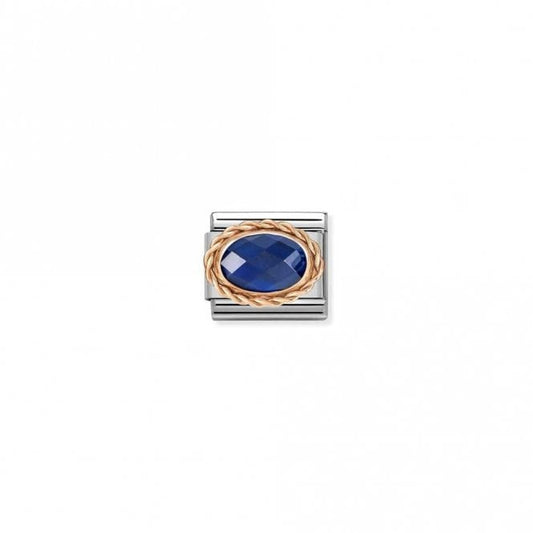 Classic Rose Gold and Facetted Blue Sparkly & Stones Charms