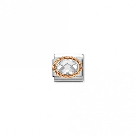 Classic Rose Gold and Facetted White Sparkly & Stones Charms