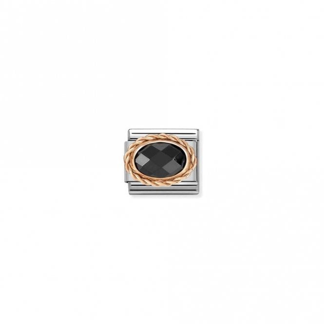 Classic Rose Gold and Facetted Black Sparkly & Stones Charms
