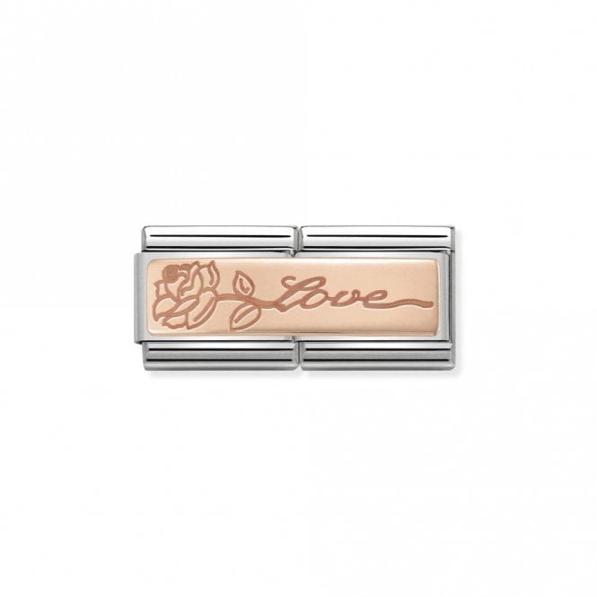 Rose Gold Double Love with Flower Love & Hearts Charms