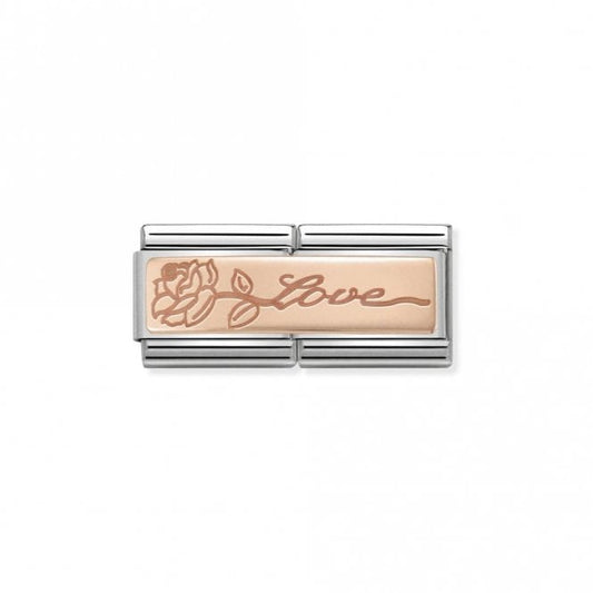 Rose Gold Double Love with Flower Love & Hearts Charms