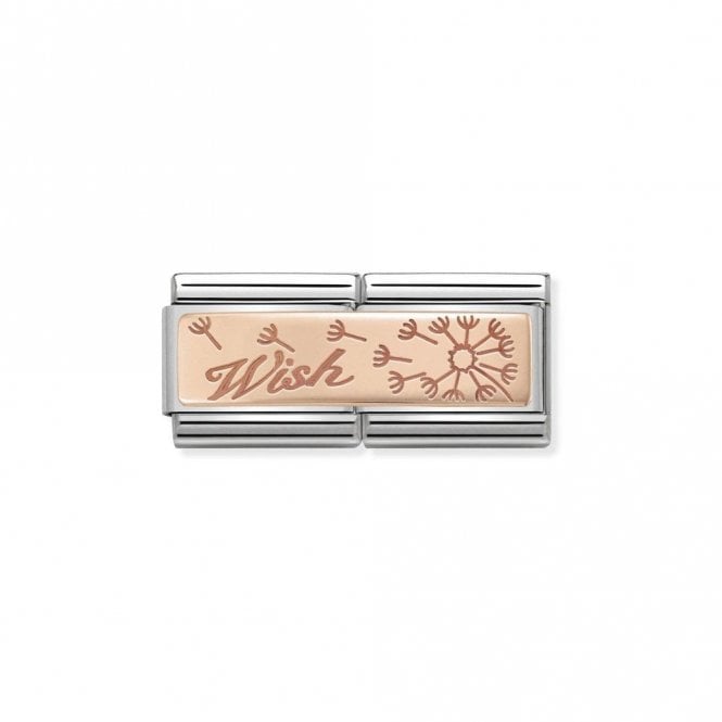Rose Gold Double Wish with Dandelion Flowers & Nature Charms