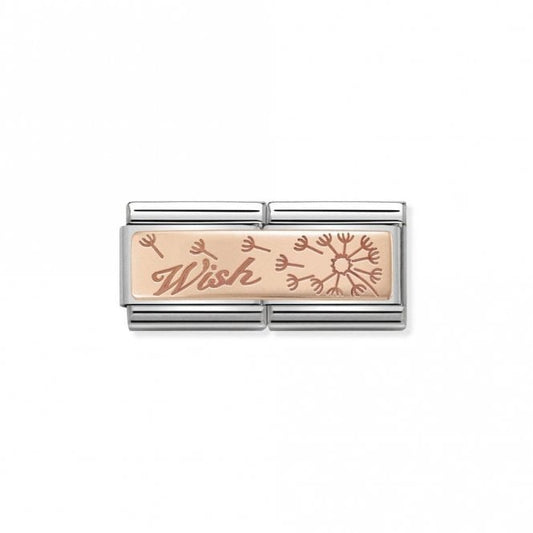 Rose Gold Double Wish with Dandelion Flowers & Nature Charms