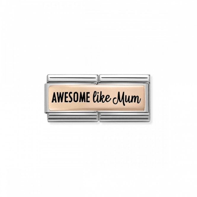 Rose Gold and Enamel Double Awesome Like Mum Friends & Family Charms