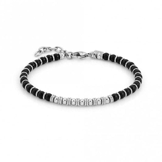 Instinct Bracelet in Steel with Opaque Onyx