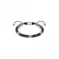 Instinct Style Silver Steel & Grey Jasper Bracelet