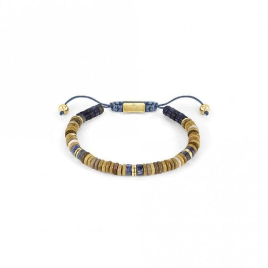 Instinct Style Gold Steel & Sand Jasper Bracelet