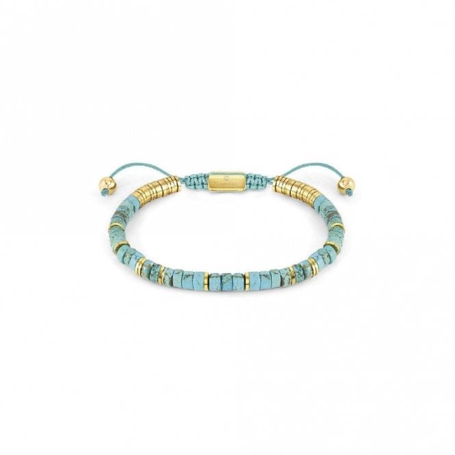 Instinct Style Gold Steel & Turquoise Bracelet