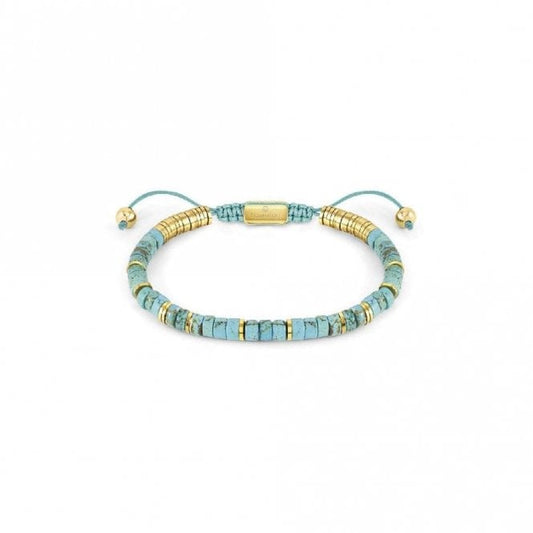 Instinct Style Gold Steel & Turquoise Bracelet