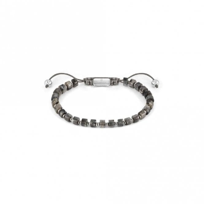 Instinct Style Vintage Steel & Grey Jasper Bracelet