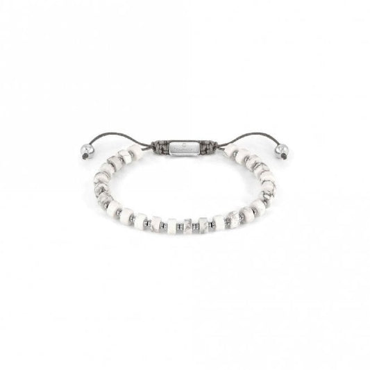 Instinct Style Vintage Steel & White Turquoise Bracelet