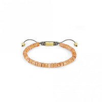 Instinct Style Gold Steel & Orange Jasper Bracelet