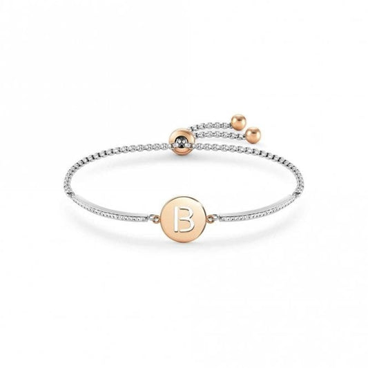 Milleluci Rose Gold and CZ Letter B Bracelet