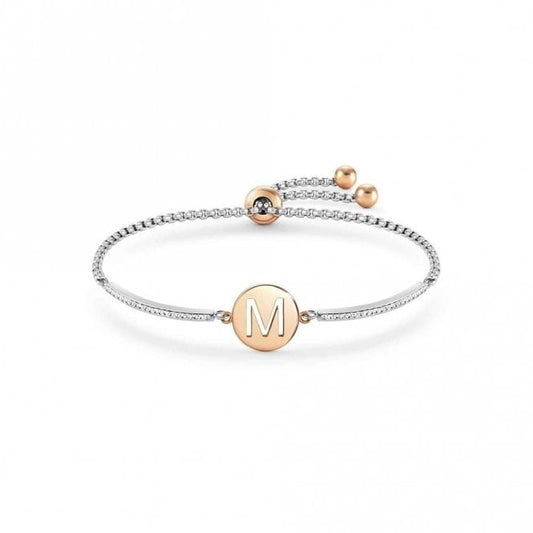 Milleluci Rose Gold and CZ Letter M Bracelet