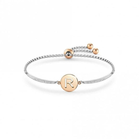 Milleluci Rose Gold and CZ Letter R Bracelet