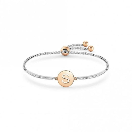 Milleluci Rose Gold and CZ Letter S Bracelet