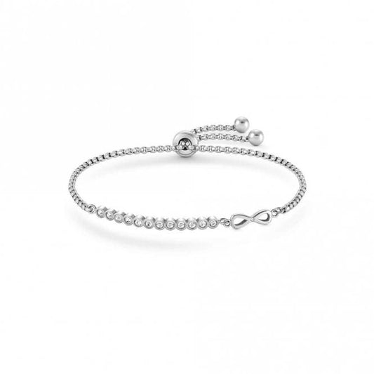 Milleluci Infinity Bracelet in Silver with Clear White CZ