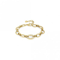 Affinity Gold Steel & CZ Link Bracelet