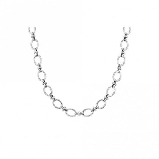 Affinity Short Silver Steel Link Necklace