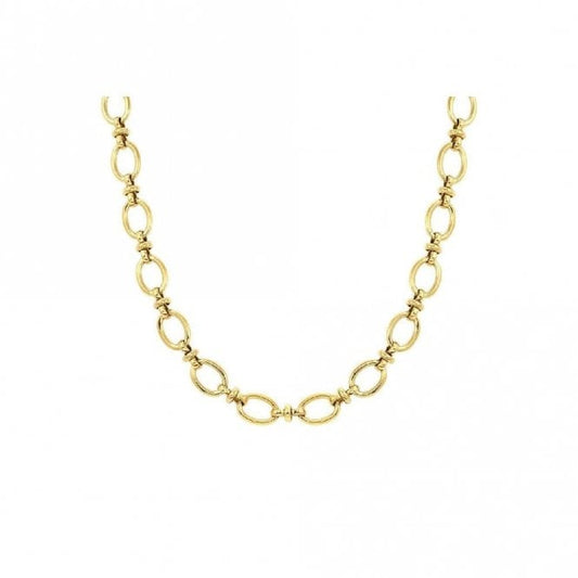 Affinity Short Gold Steel Link Necklace