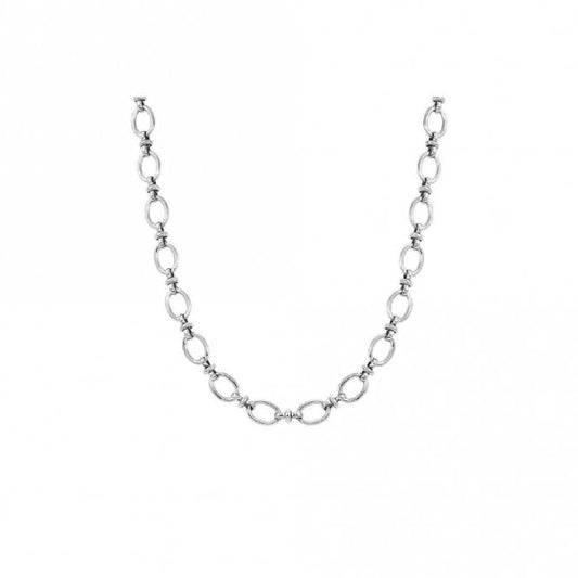Affinity Long Silver Steel Link Necklace
